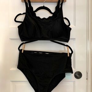 Scalloped High-Waisted Bikini